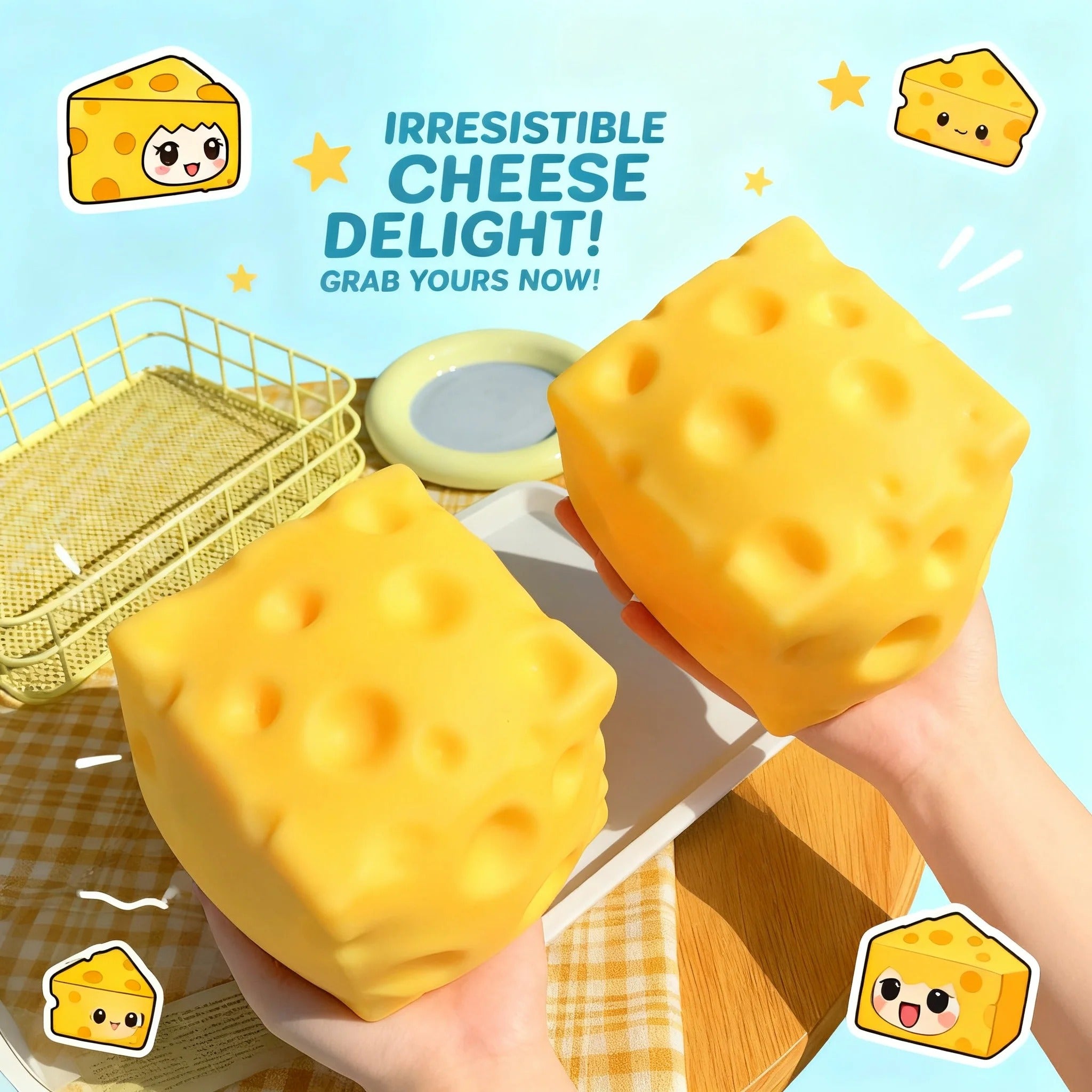 Squishy Cheese Squeeze Fidget Toy